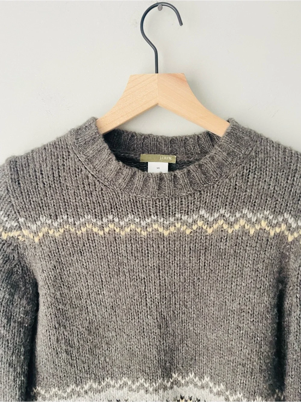 J. Crew Cozy Fair Isle Crewneck Sweater - Gray